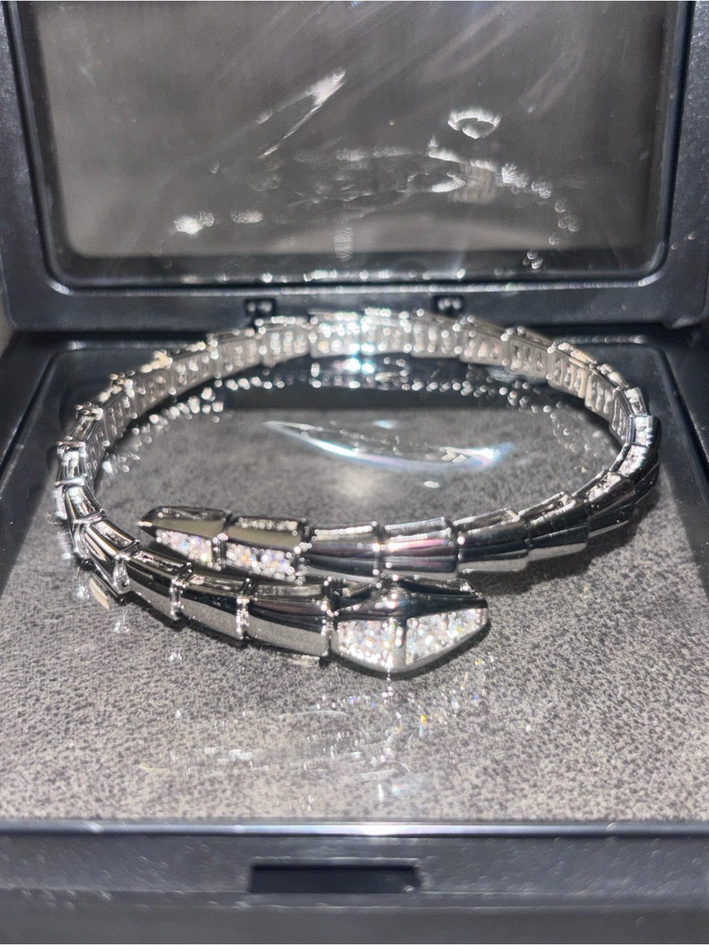 silver-tone coiled snake-style wrap bracelet